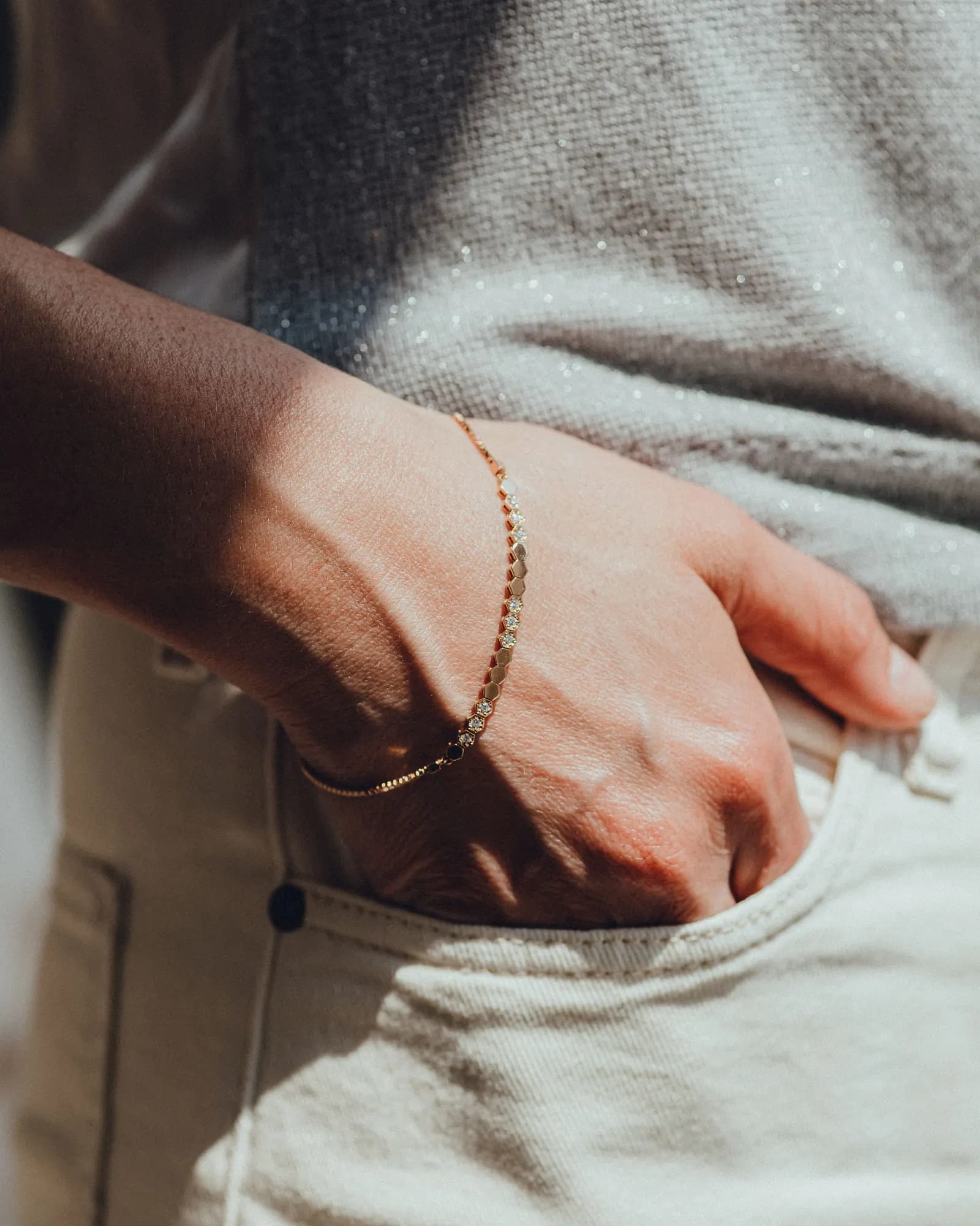 Hexagon-Diamant-Armband